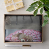 Papier Mousseline Poodle standard habillé en Découpage rose (Cadeau)