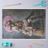 Papier Mousseline Poodle standard habillé en Découpage rose (Artisanat)