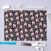 Papier Mousseline Poodles roses et vaches Motif noir (Artisanat)
