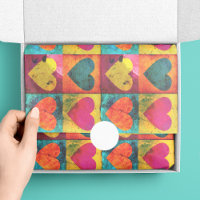Pop Art Bright Distressed Heart Motif