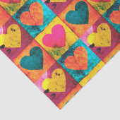 Papier Mousseline Pop Art Bright Distressed Heart Motif (Détail)