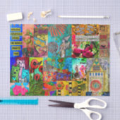 Papier Mousseline Pop Art coloré Mélange Média Tissu Papier (Artisanat)