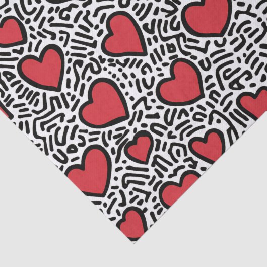 Papier Mousseline Pop Art Heart Motif (Détail)