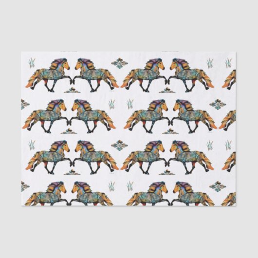 Papier Mousseline Pop Art islandais Cheval  (Recto)