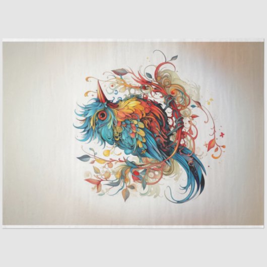 Papier Mousseline Pop art Oiseaux de Paradise Découpage (Recto)