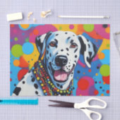 Papier Mousseline Pop Art Vibrant Dalmatie (Artisanat)