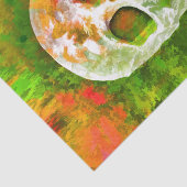 Papier Mousseline Pop crâne Art Rouge Vert Couleur Abstrait unique (Détail)