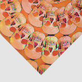 Papier Mousseline Pop crâne gothique Art Orange Cool Motif spiral (Détail)
