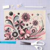 Papier Mousseline Pop de couleur rose florale (Artisanat)