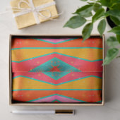 Papier Mousseline Pop Motif diamant rose orange bleu jaune (Cadeau)