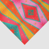 Papier Mousseline Pop Motif diamant rose orange bleu jaune (Détail)