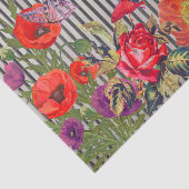 Papier Mousseline POPIES AVEC BANDE NOIRE Papier Tissu (Détail)