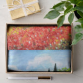 PAPIER MOUSSELINE POPIES DANS LE PAYSAGE TOSCANE (Cadeau)