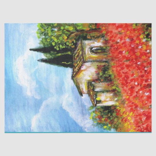 PAPIER MOUSSELINE POPIES EN TOSCANE (Recto)