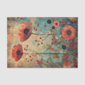 PAPIER MOUSSELINE POPIES ROUGES DANS LA DÉCOUPAGE DU COLLAGE DE MEAD (Recto)