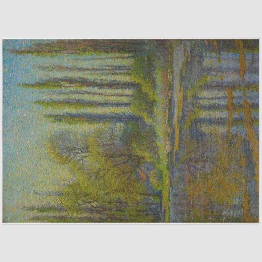 Papier Mousseline Poplar Trees in Spring (Utah Landscape) (USA Art) (Recto)