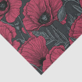 Papier Mousseline Poppies à Viva Magenta (Détail)