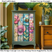 Papier Mousseline Poppies Chic Shabby Colorées DL6L Découpage