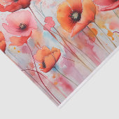 Papier Mousseline Poppies d'aquarelle rouge dans un champ (Détail)