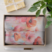 Papier Mousseline Poppies d'aquarelle rouge dans un champ (Cadeau)
