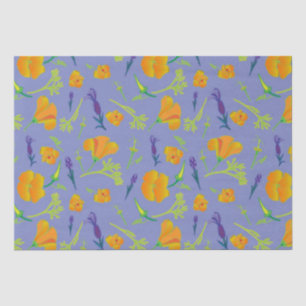 Papier Mousseline Poppies et lavande