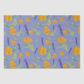 Papier Mousseline Poppies et lavande