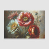 Papier Mousseline Poppies et pivoines opulentes Découpage (Recto)