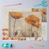 Papier Mousseline Poppies et Plaid pour découpage ou cadeau (Artisanat)