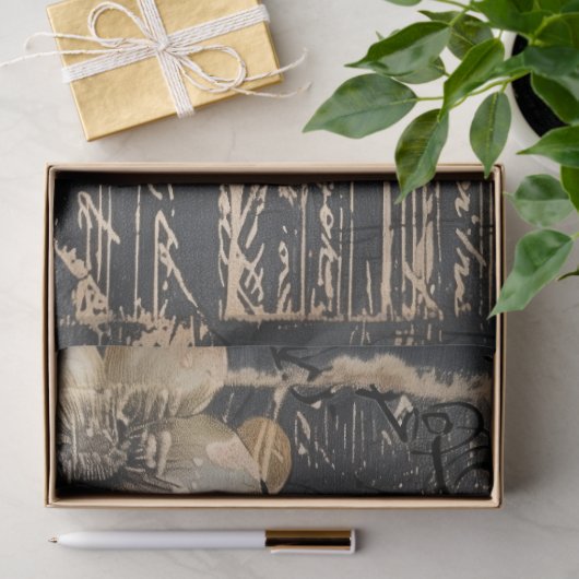 Papier Mousseline Poppies Moody Pink et White Floral (Cadeau)