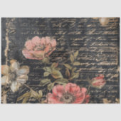 Papier Mousseline Poppies Moody Pink et White Floral (Recto)