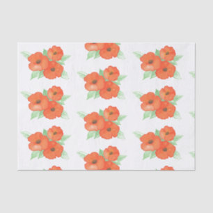 Papier Mousseline Poppies orange