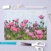 Papier Mousseline Poppies roses (Artisanat)