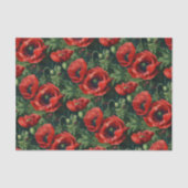 Papier Mousseline Poppies rouges (Recto)