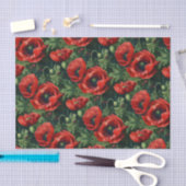 Papier Mousseline Poppies rouges (Artisanat)