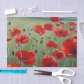 Papier Mousseline Poppies rouges (Artisanat)