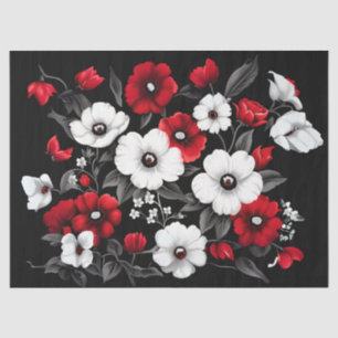 Papier Mousseline Poppies rouges et blanches sur la page de découpag