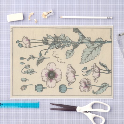 Papier Mousseline Poppy, Eugene Grasset's Botany Series (Artisanat)