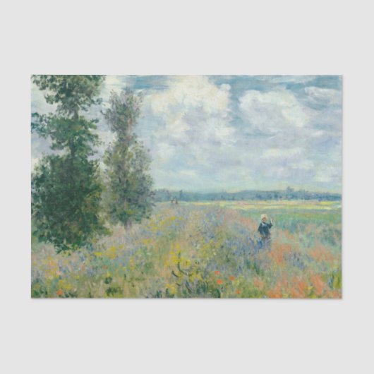 Papier Mousseline Poppy Fields near Argenteuil by Claude Monet (Recto)
