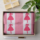 Papier Mousseline Poppy Houndstooth moderne avec Silhouette de mode (Cadeau)