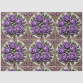 Papier Mousseline Populaire violet Roses belle collection (Recto)