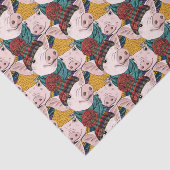 Papier Mousseline Porcs avec le motif de casquettes (Détail)