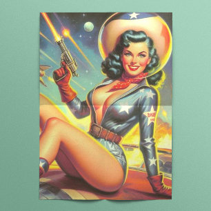 Papier Mousseline Porte-fille spatiale vintage