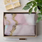 Papier Mousseline Porte Marbre Populaire Blue Rose Collection Or (Cadeau)