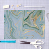 Papier Mousseline Porte vert et or/marbre 2 (Artisanat)
