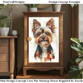 Papier Mousseline Portrait Abstrait Yorkie Chien DA8 Découpage