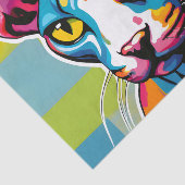Papier Mousseline Portrait Chat Sphynx Pop Art (Détail)