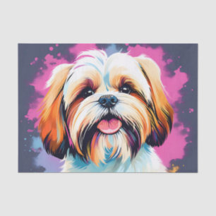 Papier Mousseline Portrait Chien Tzu Chat