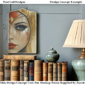 Papier Mousseline Portrait, Coiffure Or, Red Lips BV3 Découpage