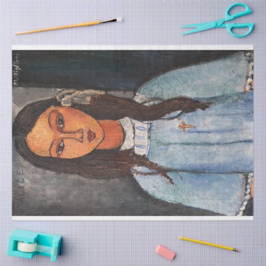 Papier Mousseline Portrait d'Alice, Modigliani (Artisanat)