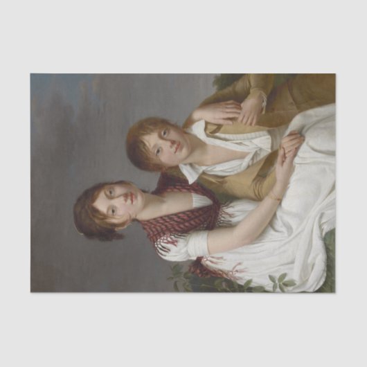 Papier Mousseline Portrait d'Amelie-Justine et Charles Pontois (Recto)